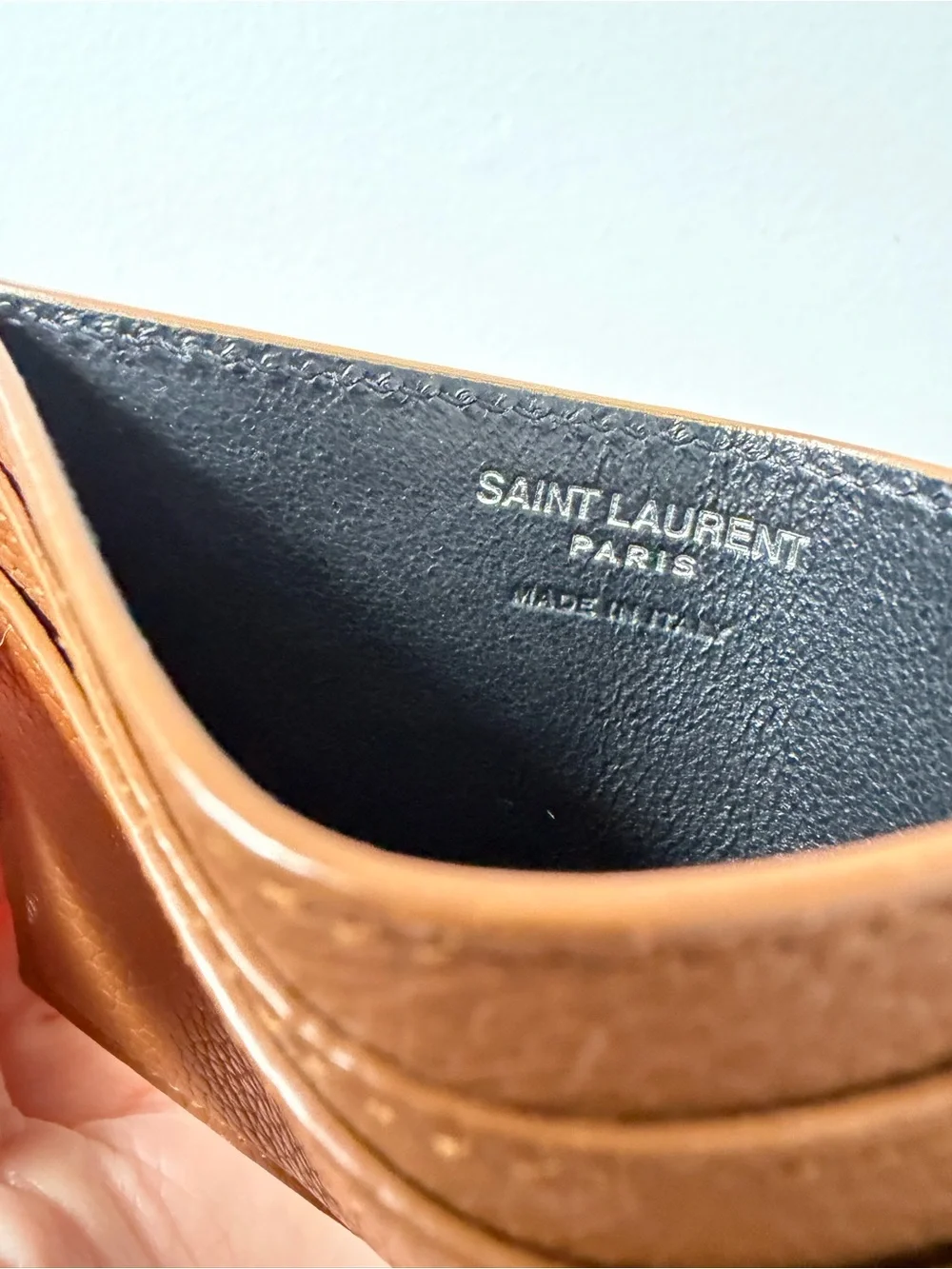 Saint Laurent Brown Leather Card Holder